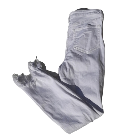 L'AGENCE Sz 28 High Line High Rise Skinny Blanc Destruct Distressed Hem Jeans - Picture 8 of 17